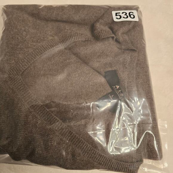 Alex Marie Cashmere Sweater Brown V-Neck Sz L Timeless Minimalist QuietLuxury - Picture 7 of 7